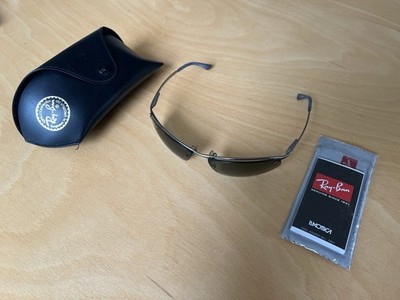 Original Ray Ban Sonnenbrille RB3183 63 15 Gunmetal Grün Polarisiert