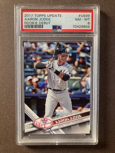 2017 Topps Update #US99 Aaron Judge, RC, rookie, Yankees, graded PSA 8 NM-MT