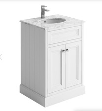 bathroom vanity unit sink basin 600mm white