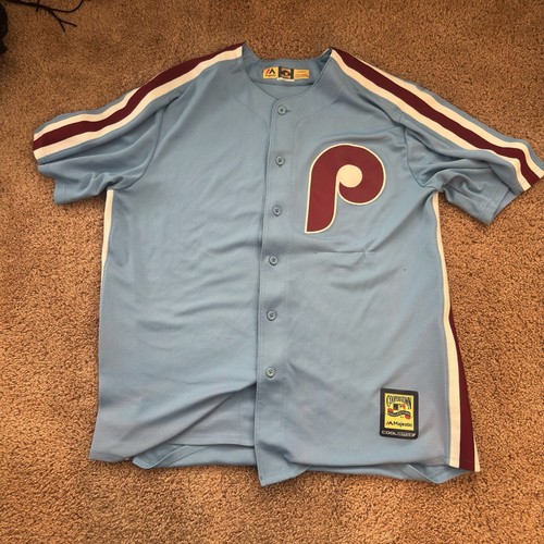 Philadelphia Phillies Cooperstown Collection Sky Blue Throwback Jersey XL