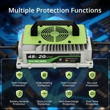 48V 20A Lithium LiFePO4 Onboard Golf Cart Battery Charger For Club Cars Forklift