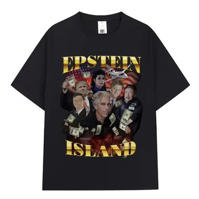 Jeffery Epstein Island Conspiracy T-Shirt – Funny Money & Elite Cover