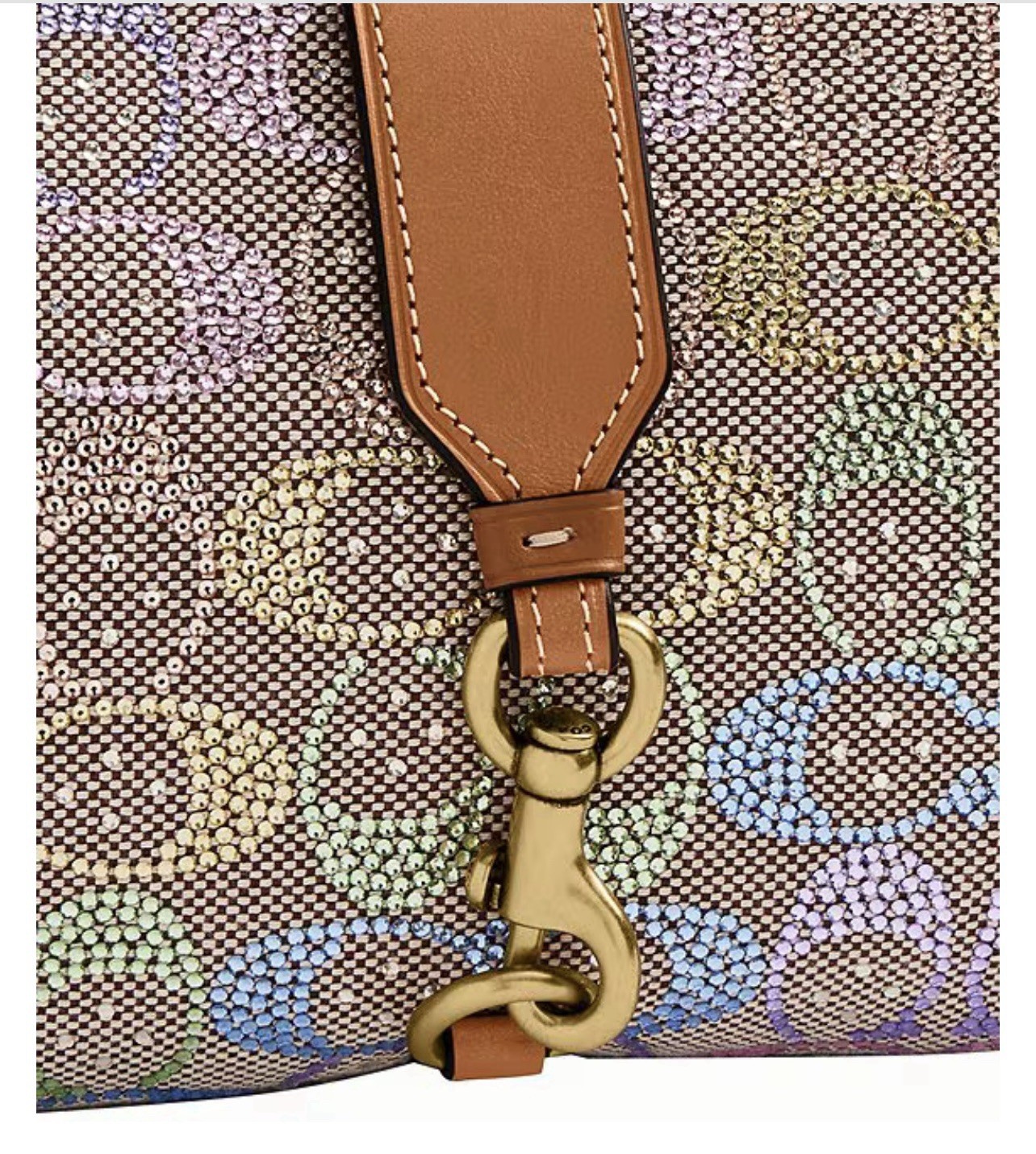 Coach Hamptons Crystal Signature Jacquard Hobo Bag Rainbow Multi image 3