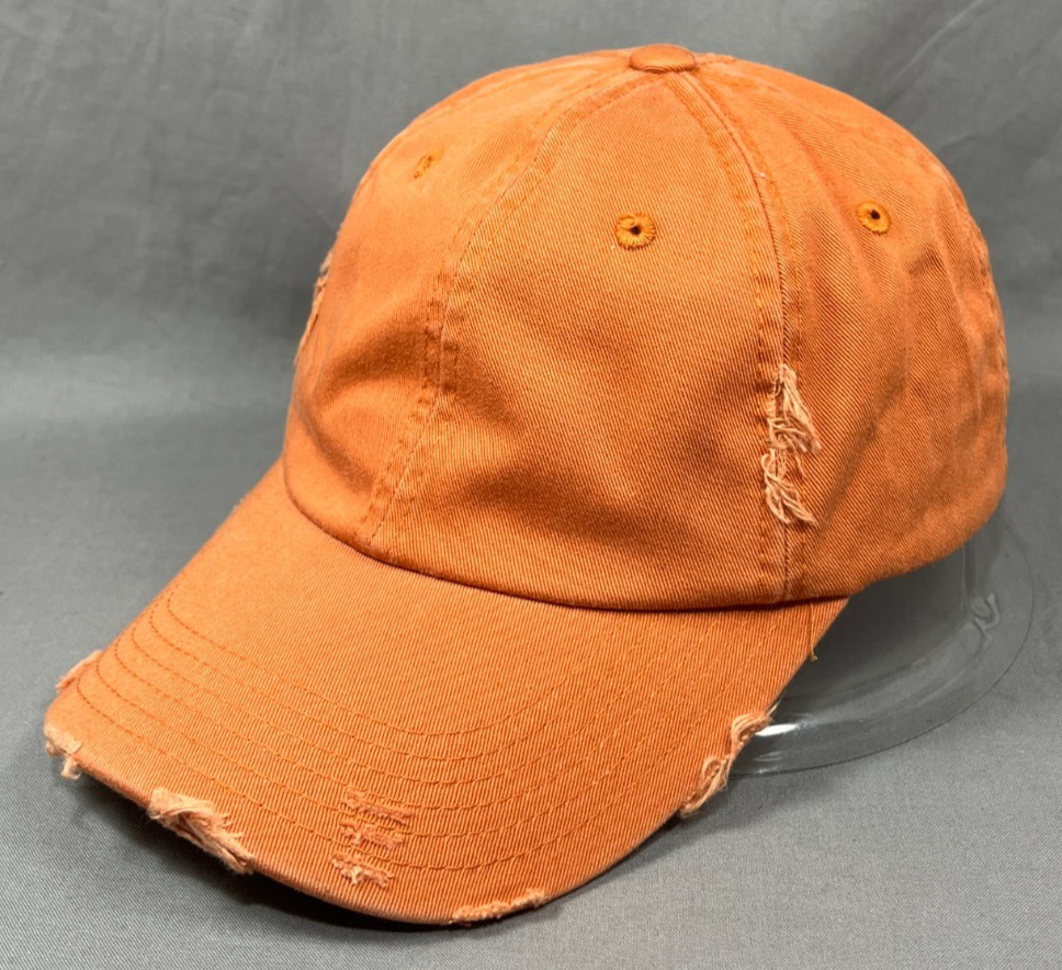 District Plain Solid Blank Strapback Hat Cap Oran… - image 3