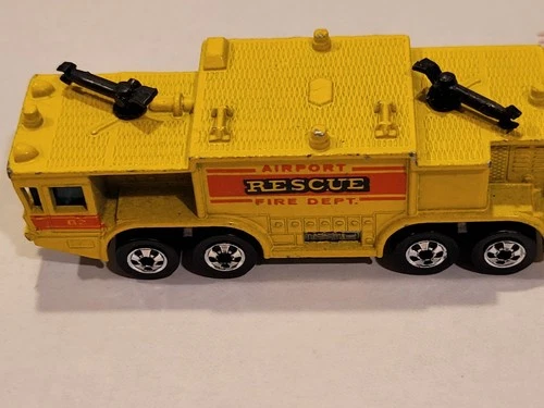 Hot Wheels Yellow Airport Rescue Fire Department Truck Hong Kong 1979 Vintage