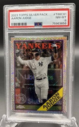 2023 Topps Series 1 - 2023 Topps Chrome Silver Pack Aaron Judge #T88C-81 PSA 8