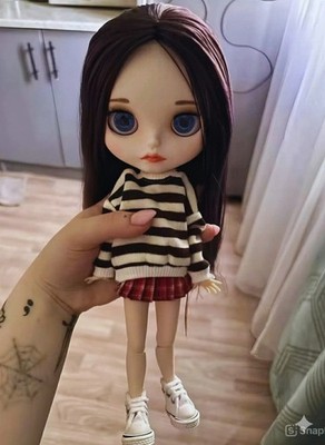 NEO Blythe Doll Matte Face 12'' Eyebrow Jointed Body OOAK BJD Custom Curved Lips