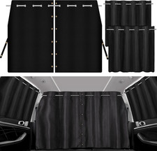 Car Window Shades - Set of 3 Privacy Sun Shades with 1 Divider Curtain  2 Side