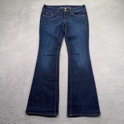 American Eagle Artist Flare Jeans Womens 6 Regular Blue Stretch Dark Wash Denim