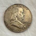 1958 Franklin Half Dollar 50C Silver Philadelphia KM#199 Business