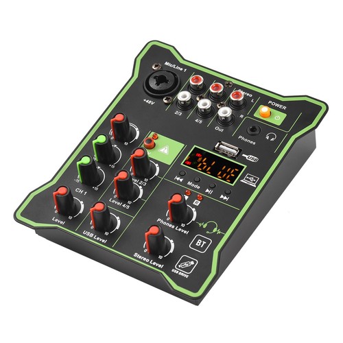 5 Channel Audio Mixer USB Interface 48V Phantom Power Reverb Bluetooth for DJ - Picture 5 of 10