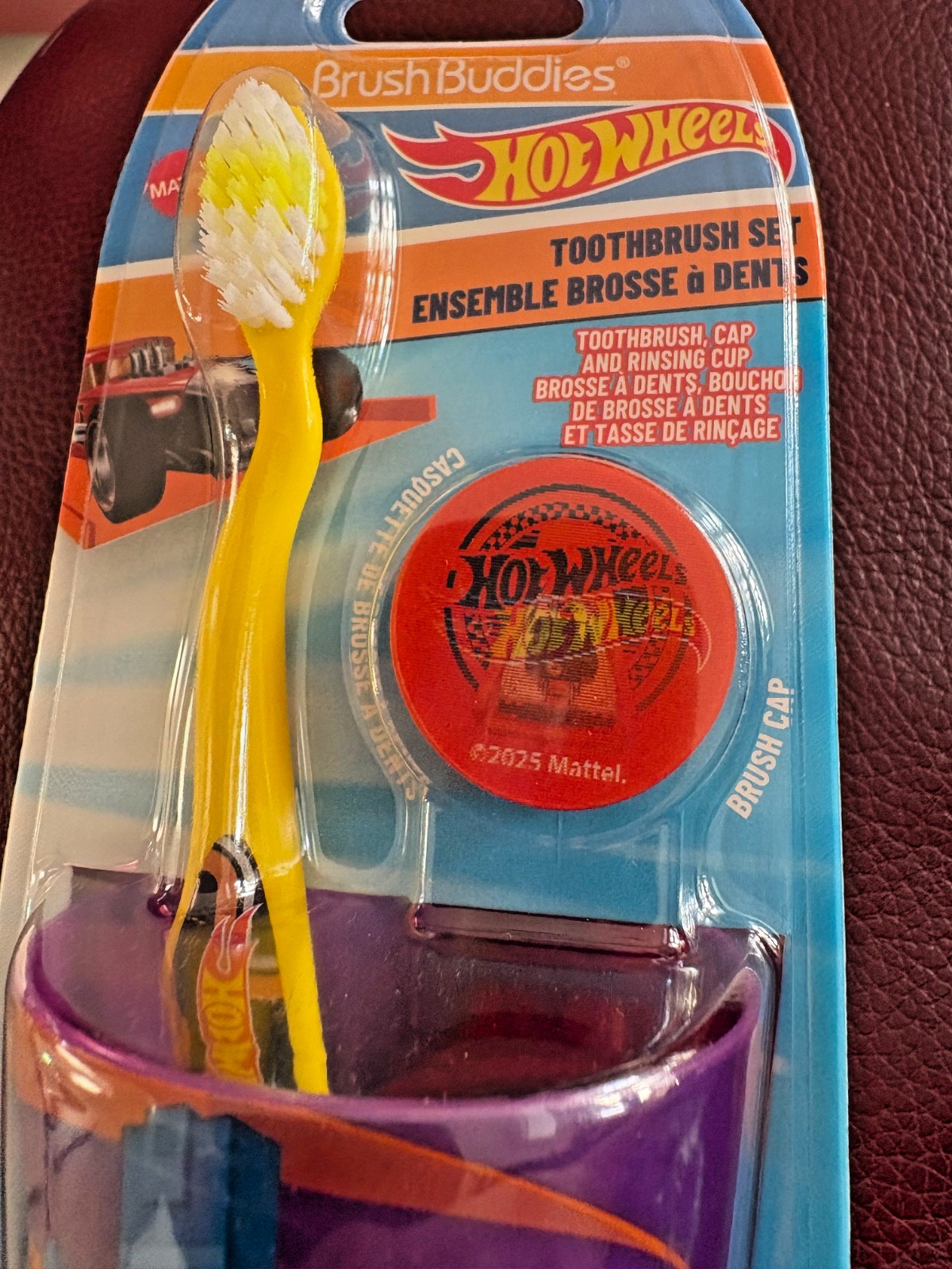 New Kids Red/Blue Hot Wheels  Brush Buddies Toothbrush Set W/ Cap & Cup