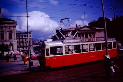 SEP 1974 Geneva Swiss Standard tram, Switzerland Kodachrome  Slide CR-C