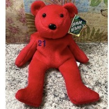 Salvinos Bamm Beanos Sammy Sosa 21 Red Plush Bear Collectible 1998