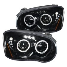 Jet Black Fits 2004-2005 Subaru Impreza Wrx Outback Led Halo Projector Headlight