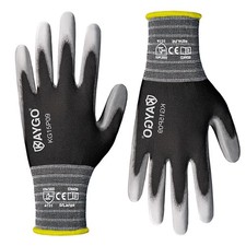 Ultra Thin PU Coated Safety Work Gloves, 12 Pairs Nylon Knit, High Dexterity ...