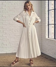 Vince Camuto white Pleated Tie Waist Dress - XL