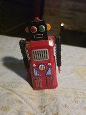 Clockwork Sonic Robot Reprint 1997 Mini Tinplate Series Masudaya Vintage Unused
