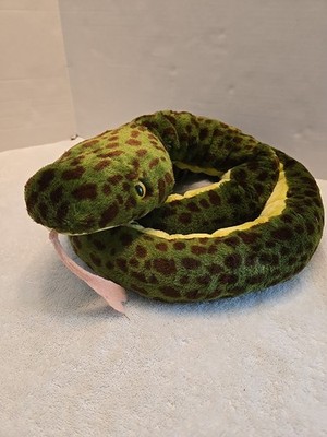 Fiesta Furry Soft Green Plush Snake 60'' Toy,  Vintage, Tongue Needs Stitching