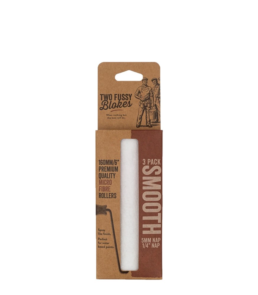 Two Fussy Blokes Smooth Roller Refill Sleeves 6"" (160mm) - 3 Pack