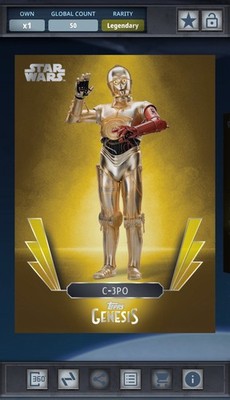 Star Wars Card Trader Topps Genesis - Gold 50cc Legendary - C-3PO