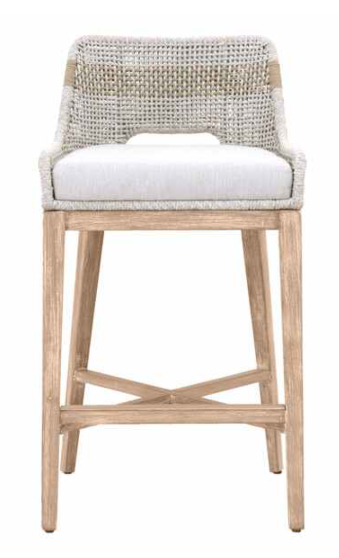 Essentials For Living Tapestry BARSTOOL Taupe & White Flat Rope LAST ONE! |  eBay