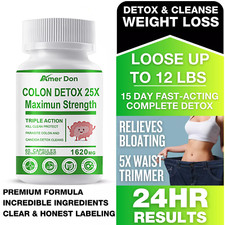 Colon Detox Cleanse Parasite Candida 60 Capsules Natural Herbal Supplement