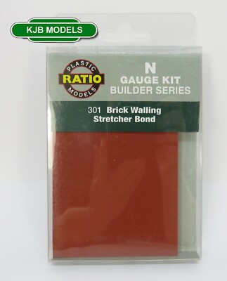 Ratio 301 Ziegelmauer - 4x Kunststoffplatten (je 75 mm x 90 mm) für Haus Spur N