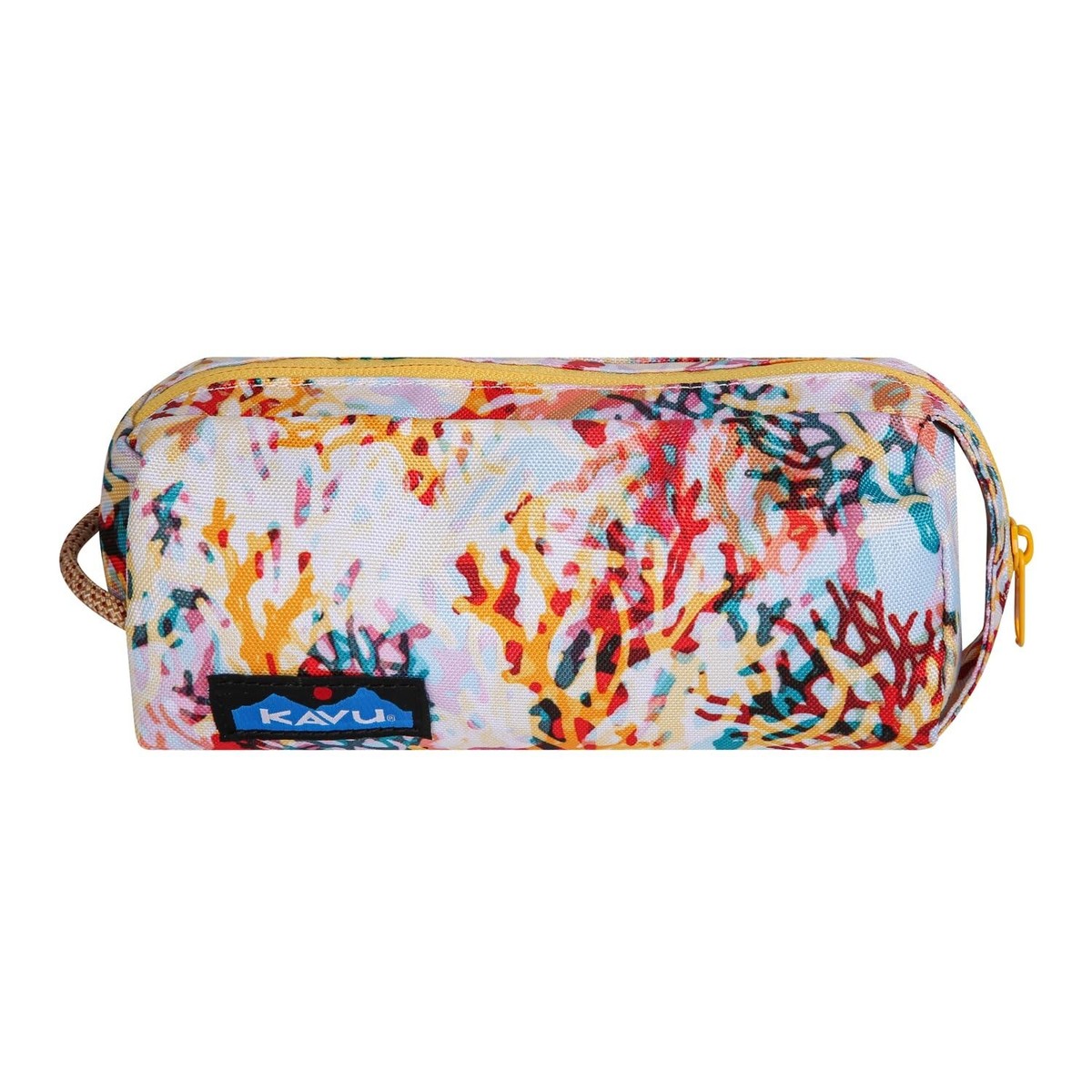 KAVU Pixie Pouch Accessory Travel Toiletry and Makeup Bag Floral Coral