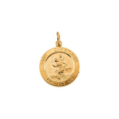 St. Christopher Medal In 14K Yellow 