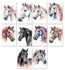 10 Assorted All Occasion Note Cards Blank Greeting Cards Floral Horses
