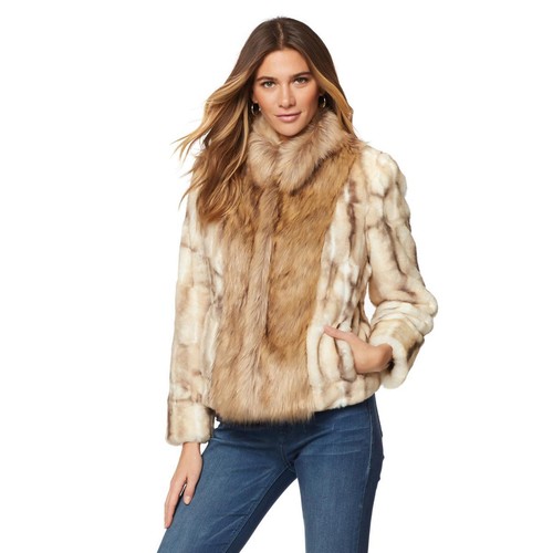 A by Adrienne Landau Mixed Media Faux Fur Jacket 503922-J - Picture 6 of 6