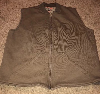 Mens RedHead Silent-Hide Zip Vest All Season Brown Pockets Sz Medium Hunting