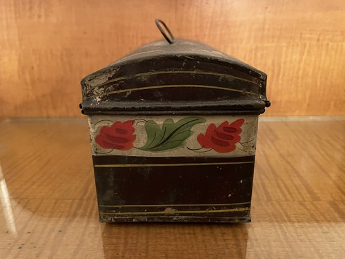 Antique 1830s New England Toleware Tin Box - Picture 5 of 9