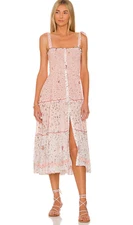 NWT POUPETTE ST BARTH Triny Midi Dress Pink St Tropez sz M GOOP