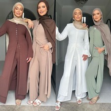Muslim Women Long Robes Abaya Pants Ses Islamic Turkey Ramadan Kaftan Outfits