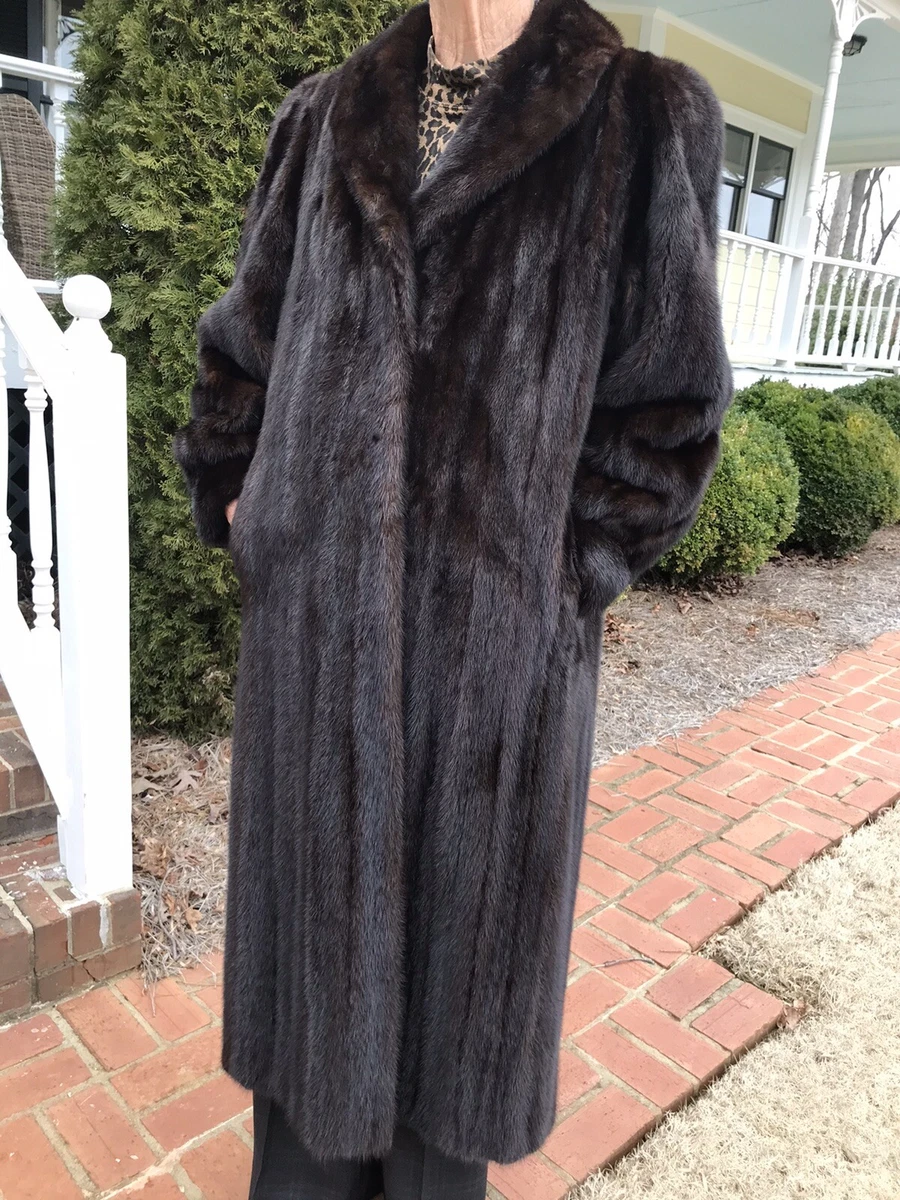 Avanti Mink Coat Dark Brown Pelts Size 16 Long Excellent Condition | eBay