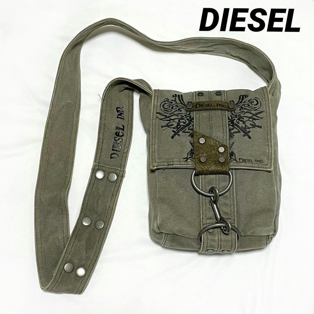 Diesel Men Shoulder Bag Y2K Khaki Vintage Stylish Designer Diesel Men Shoulder Bag Y2K Khaki Vintage Stylish Designer