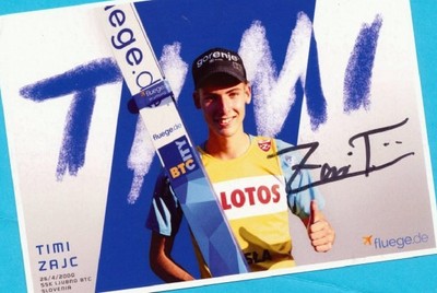 Timi ZAJC (1) Autogramm Bild - Print Copie - 18 x 13 + Signierte AK Skisprung WM