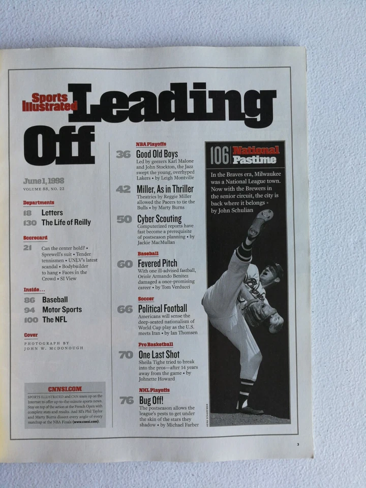 Revista Sports Illustrated 1 de junio de 1998 John Stockton - Copa Mundial de Fútbol - JH Foto 2 de 2