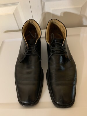 Gordon Rush Mens Sz 9 Black Lace Up Chukka Dress Boots Italy