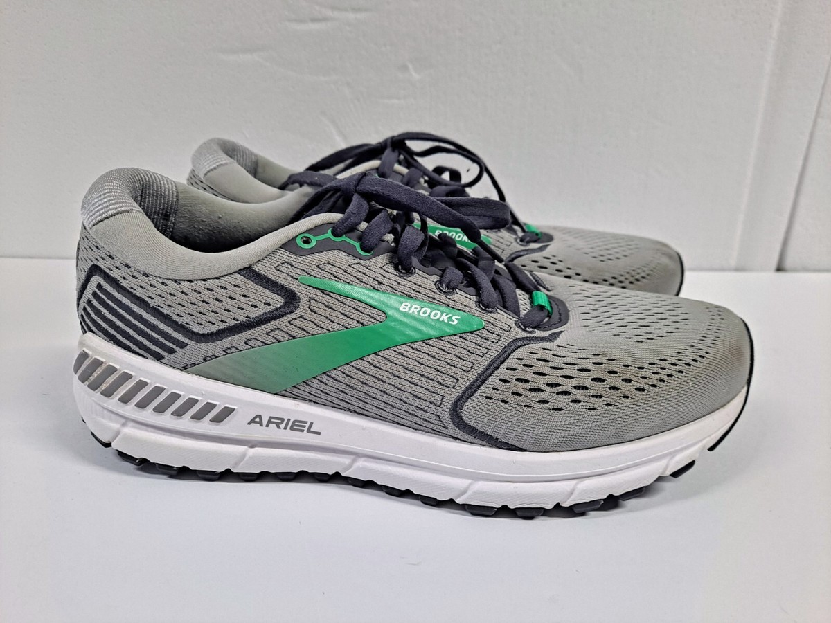 Brooks Ariel 20 Women's Alloy/Blackened Pearl/Green Shoes Size