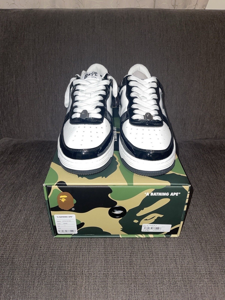 A Bathing Ape Bape Sta Low Black/White Mens Size 11 | eBay