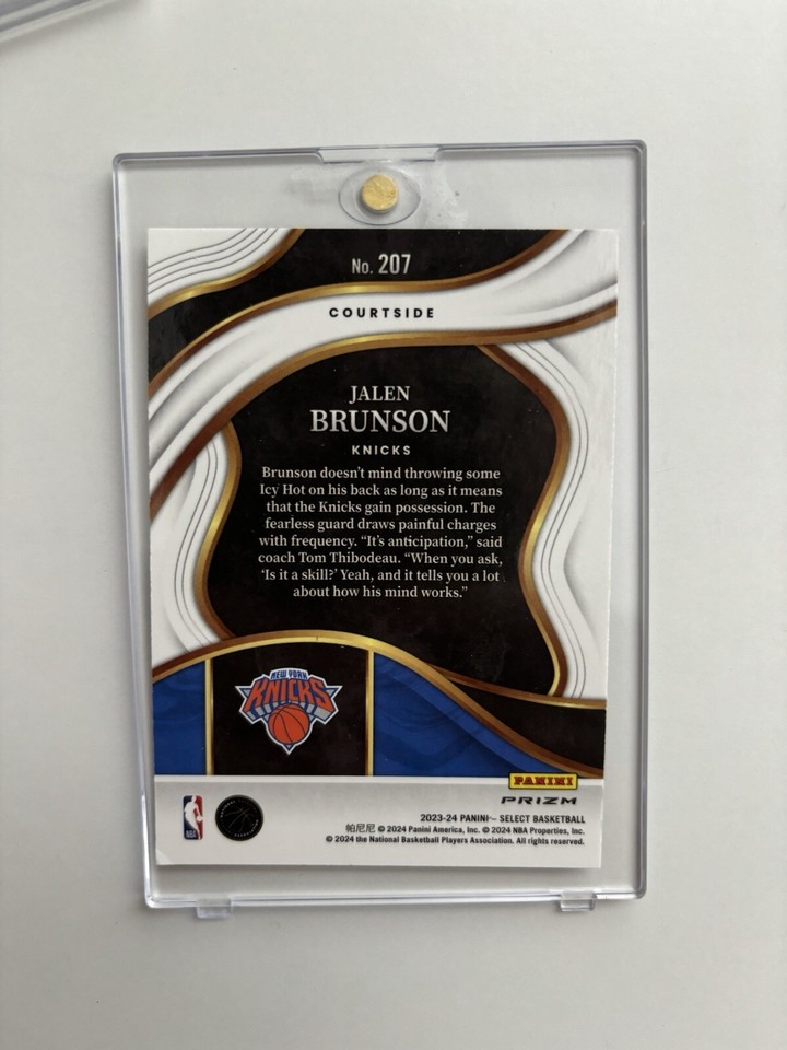 202324 Panini Select Jalen Brunson Tiger Prizm Courtside Case Hit SSP