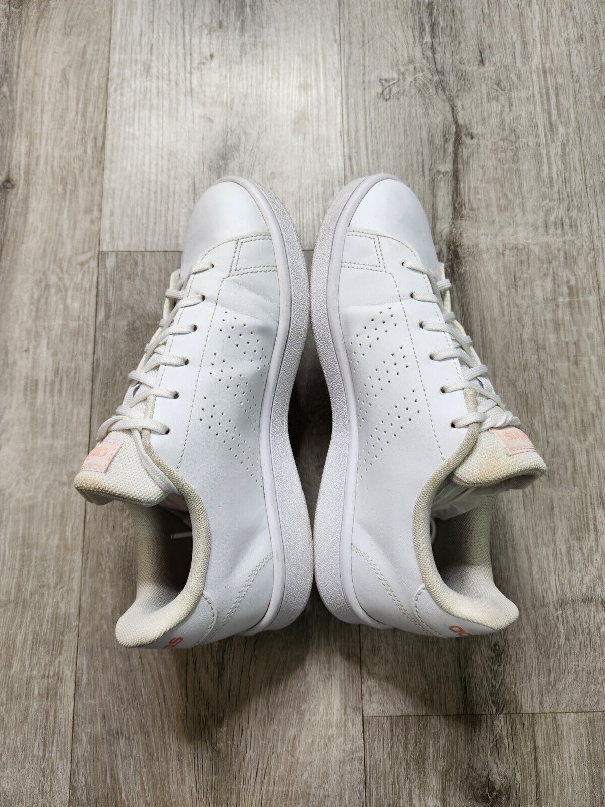 Adidas Advantage Base White Tennis Sneakers Shoes Wom… Gem