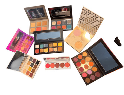 8 eyeshadow makeup palettes highlighter lip cheek lconic violet Voss