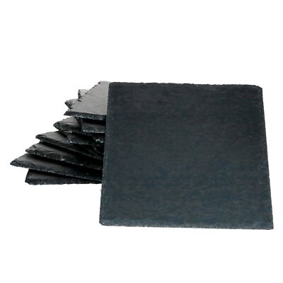12x Schieferplatten 17 x 17 cm Tisch-Set Untersetzer Servierplatte Naturschiefer