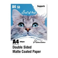 A4/210 x 297 mm Premium Photo Paper, Matte Finish 300 GSM, 50 Sheets Acid Free