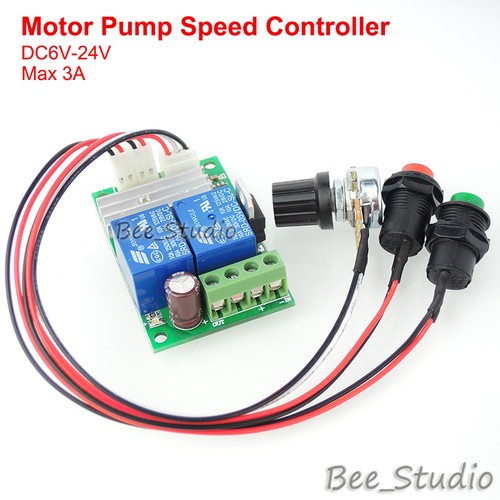 DC 6V 9V 12V 24V 3A Motor Pump Speed Controller PWM Regulator Reversible Switch