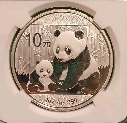 China 2012 10 Yuan Panda lanzamientos tempranos NGC MS 69 1 oz plata fina .999 #B Foto 3 de 4